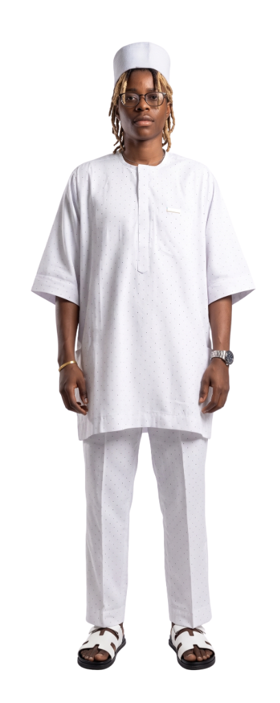 Prestige Pristine White Speckled Senator Suit