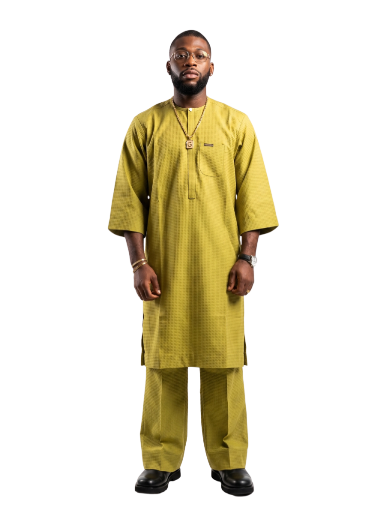Olive Textured Luxury Kaftan