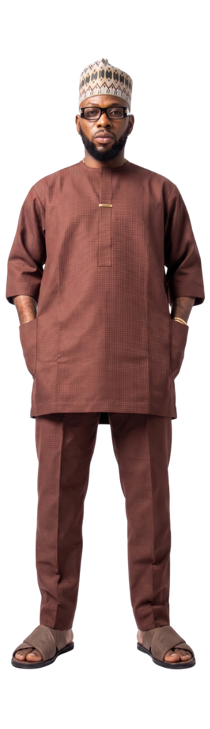Brown Textured Senator Suit