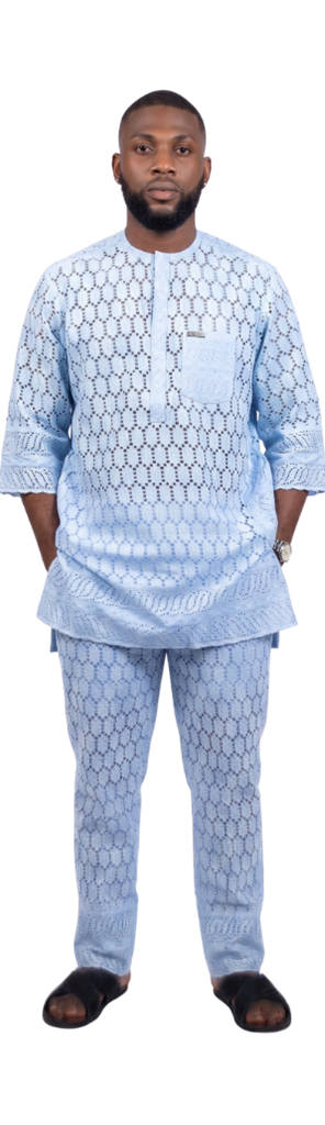 Prestige Sky Blue Dry Lace Set